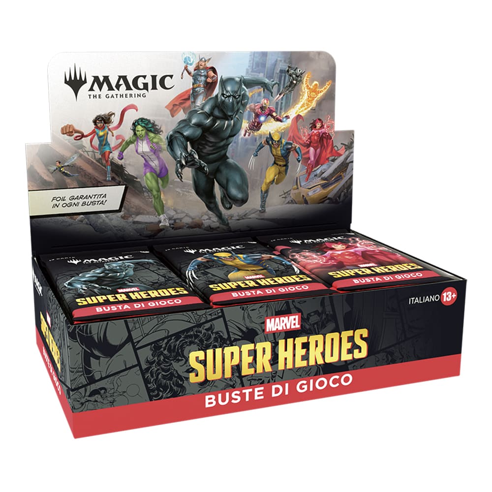 magic super hero booster box 30 bustine versione italiano