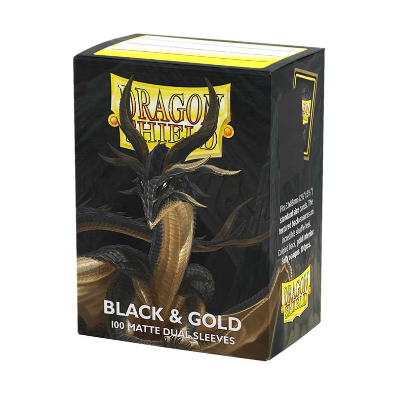 Dragon Shield Dual Matte – Black & Gold (100 Bustine Standard)