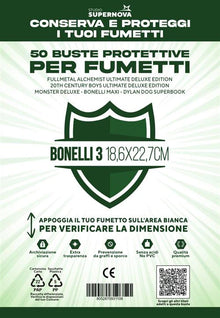Studio Supernova - 50 Buste Protettive Bonelli 3 18,6 x 22,7 cm