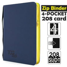 TcgLab - Album 4 Tasche con Zip Gialla - 208 Slot - Blu