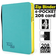 TcgLab - Album 4 Tasche con Zip Gialla - 208 Slot - Celeste