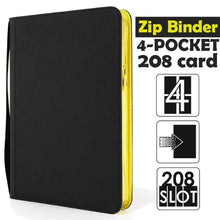 TcgLab - Album 4 Tasche con Zip Gialla - 208 Slot - Nero