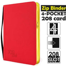 TcgLab - Album 4 Tasche con Zip Gialla - 208 Slot - Rosso