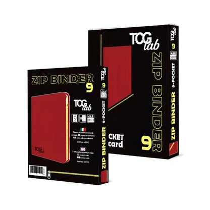TcgLab - Album 9 Tasche con Zip Gialla - 468 Slot - Rosso