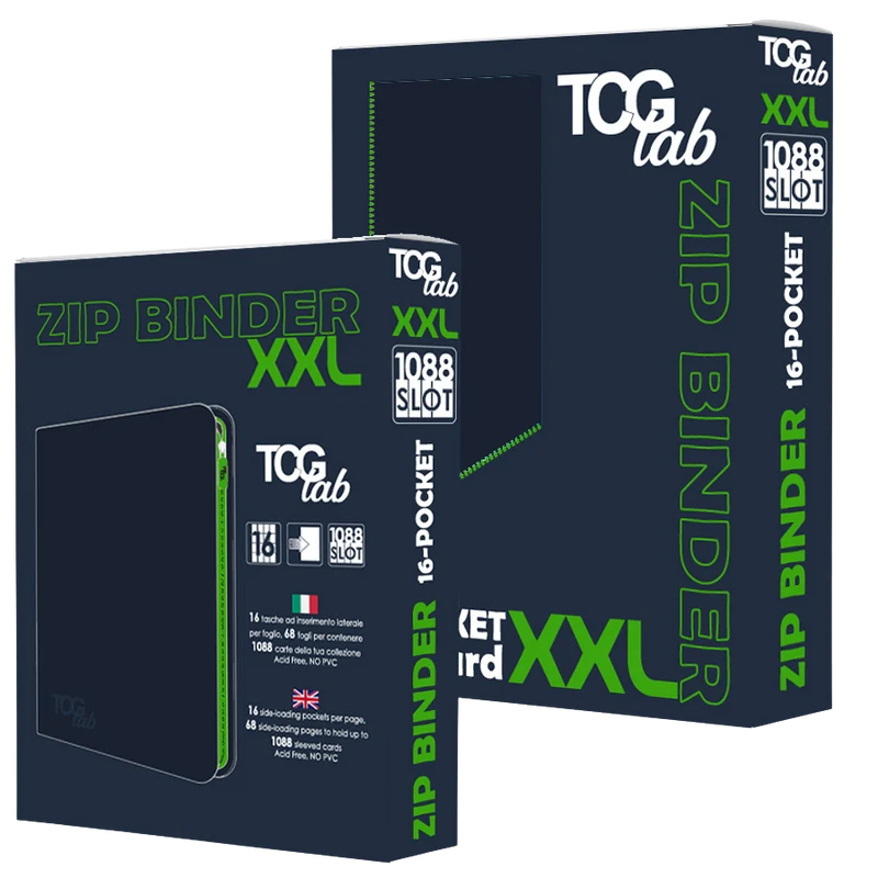 TcgLab - Album XXL 16 Tasche con Zip Verde - 1088 Slot - Blu