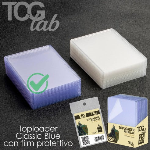 TcgLab - Box 25 Toploader - Classic Blue con Film Protettivo lab
